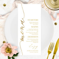 4x9 Wedding Menu Card For Plate And Thank You