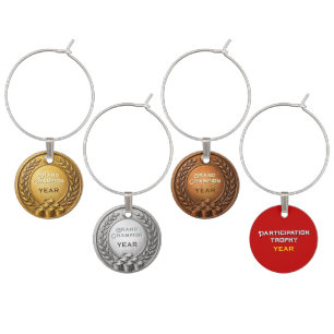 4x Medals Beer Pong Tournament Championship Wine Charm