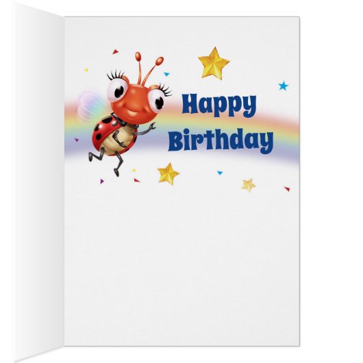 4yrs Custom birthday card Little Ladybug range (Inside (Right))