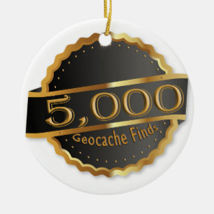 5000 FINDS GEOCACHING ACHIEVEMENT AWARD CERAMIC ORNAMENT