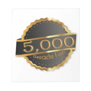 5000 FINDS GEOCACHING ACHIEVEMENT AWARD NOTEPAD