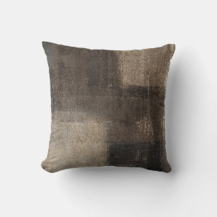 '50023' Neutral Abstract Art Throw Pillow