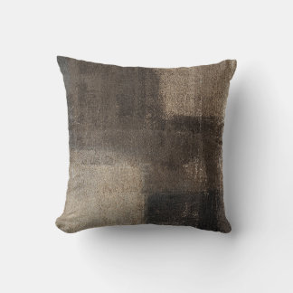 '50023' Neutral Abstract Art Throw Pillow