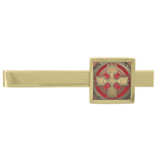 500 Ancient Celtic Sacred Gold Knot Cross Gold Finish Tie Bar