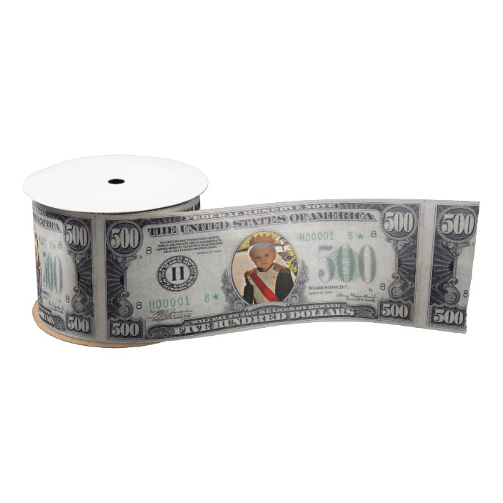 $500 Bill Photo Money - diy •Custom Satin Ribbon | Zazzle.com