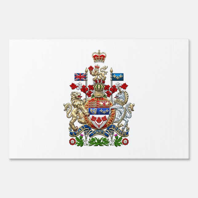 [500] Canada Coat of Arms [3D] Sign (Back)
