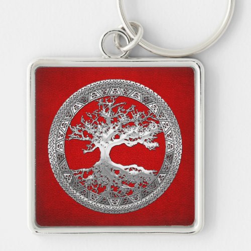 500 Celtic Tree of Life Silver Keychain