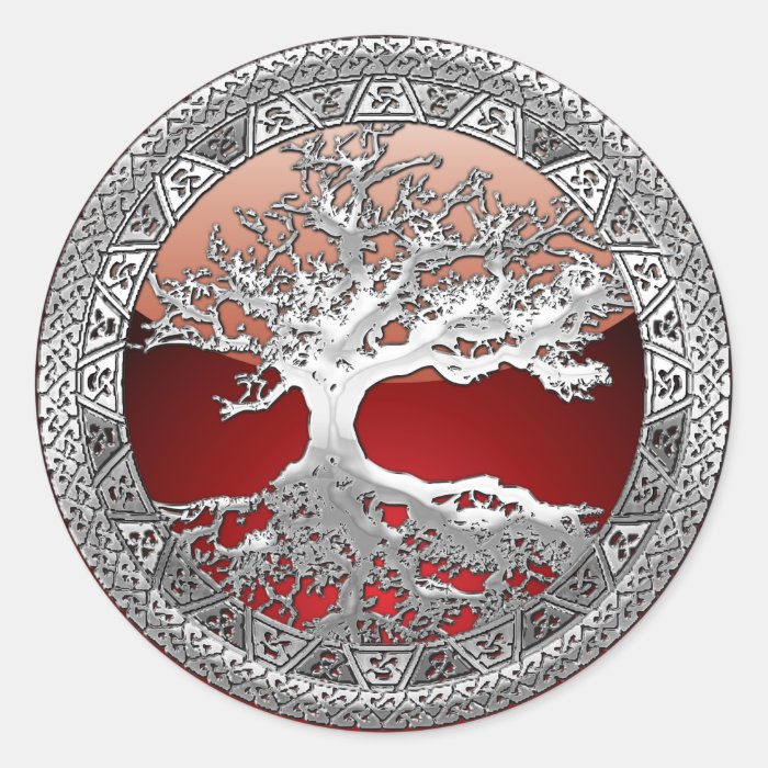 [500] Celtic Tree of Life [Silver] Stickers