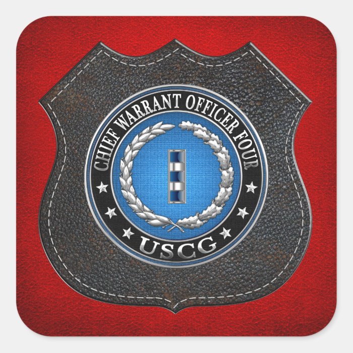 [500] CG Chief Warrant Officer 4 (CWO4) Square Sticker