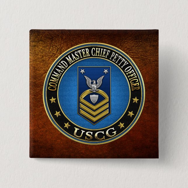 [500] CG: Command Master Chief Petty Officer (CMC) Pinback Button (Front)