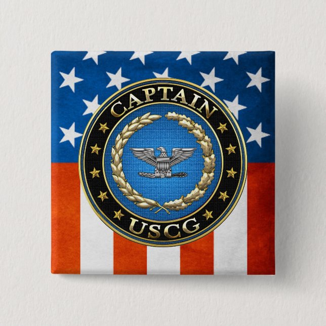 [500] Coast Guard: Captain (CAPT) Button (Front)