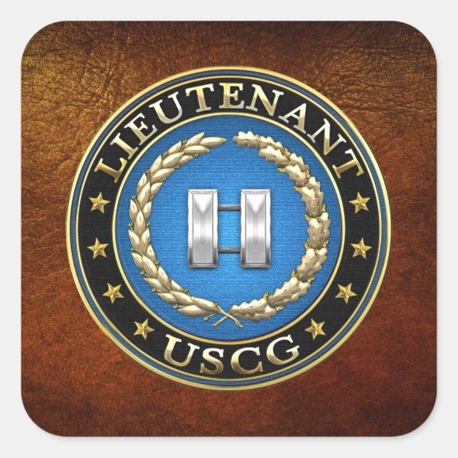 [500] Coast Guard: Lieutenant (LT) Square Sticker (Front)