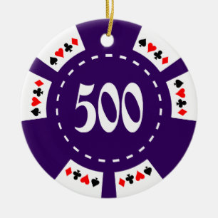 500 Dollar Poker Chip Ceramic Ornament