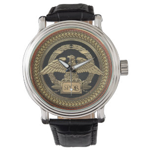 [500] Gold Roman Imperial Eagle on Gold Medallion Watch