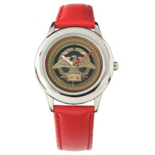 [500] Gold Roman Imperial Eagle on Gold Medallion Watch