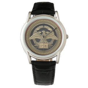 [500] Gold Roman Imperial Eagle on Gold Medallion Watch