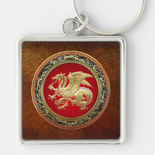 [500] Icelandic Dragon, Landvættir [Gold] Keychain