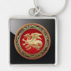 [500] Icelandic Dragon, Landvættir [Gold] Keychain