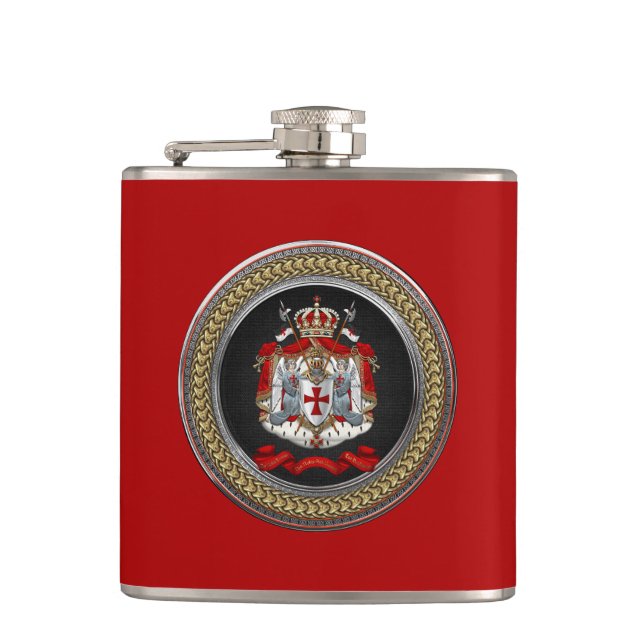 [500] Knights Templar Coat of Arms Flask (Front)