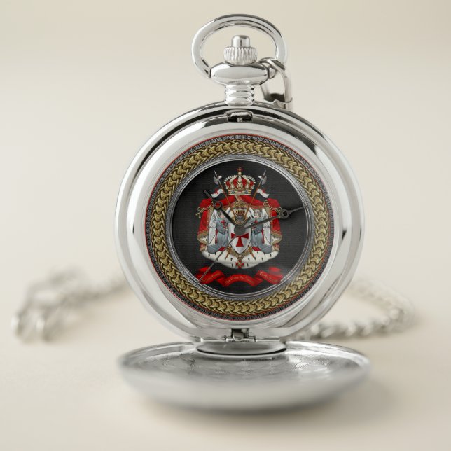 [500] Knights Templar Coat of Arms Pocket Watch (Inside)
