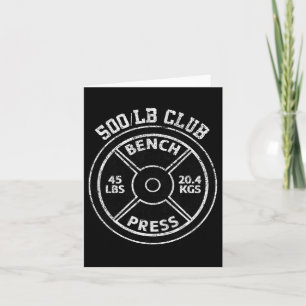 500 Lbs Pound Bench Press Club Gym Weightlifting P Card
