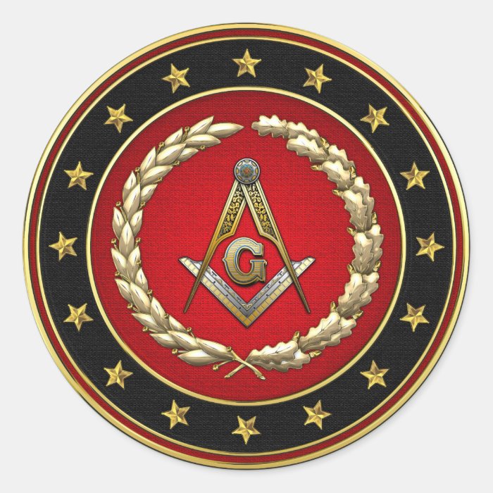 [500] Masonic Square and Compasses [3rd Degree] Round Stickers