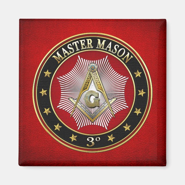 [500] Master Mason - 3rd Degree Square & Compasses Magnet (Front)