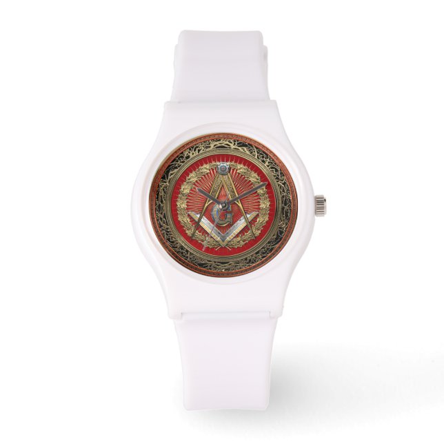 [500] Master Mason - Gold Square & Compasses Watch (Front)