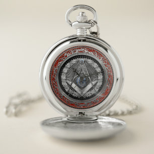 [500] Master Mason - Silver Square & Compasses Pocket Watch