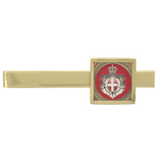 500 Order of Malta _ SMOM Coat of Arms Gold Finish Tie Bar