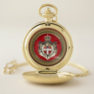 [500] Order of Malta - SMOM Coat of Arms Pocket Watch