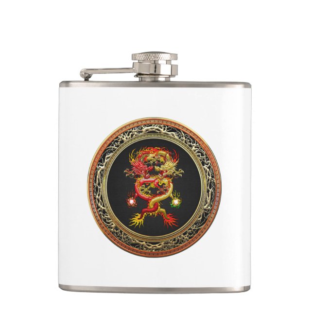 [500] Red and Yellow Dragons Flask (Front)