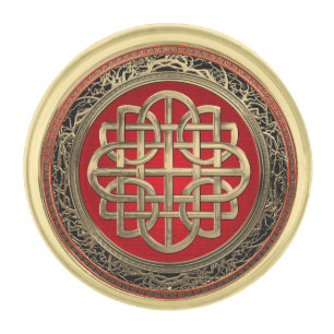 [500] Sacred Celtic Gold Knot Cross Finish Lapel Pin