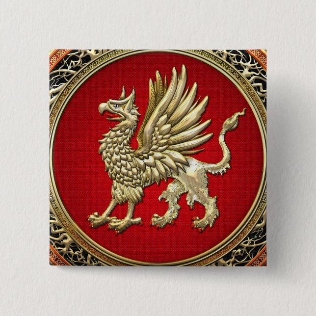 [500] Sacred Gold Griffin Button (Front)