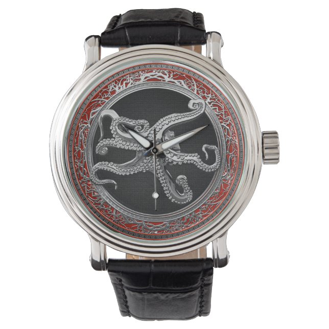 [500] Sacred Silver Octopus in Defensive Posture Watch (Front)