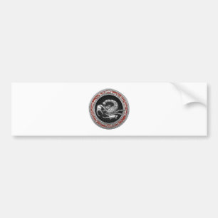 [500] Sacred Silver Scorpion on Black Bumper Sticker