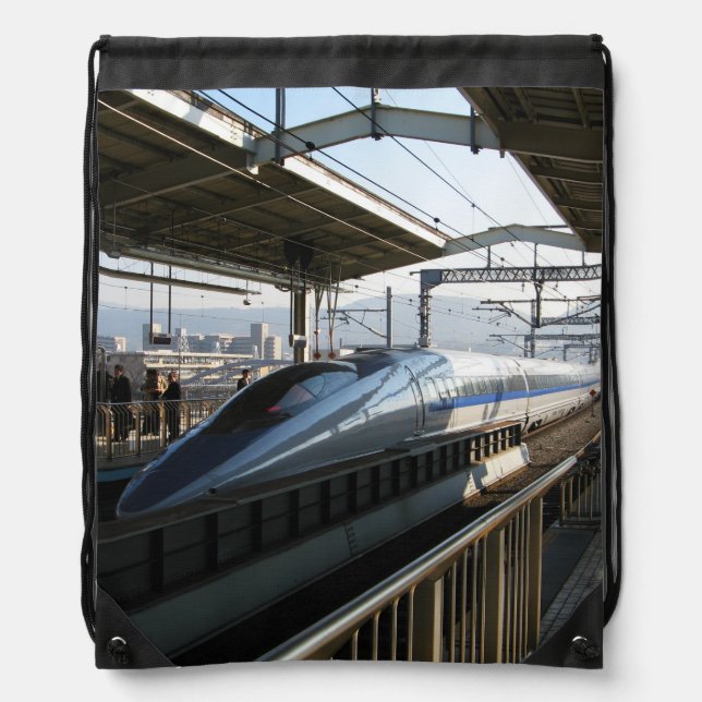 500 Series Shinkansen 新幹線 Bullet Train Drawstring Bag (Front)