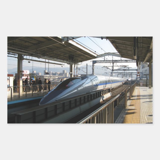 500 Series Shinkansen 新幹線 Bullet Train Rectangular Sticker (Front)