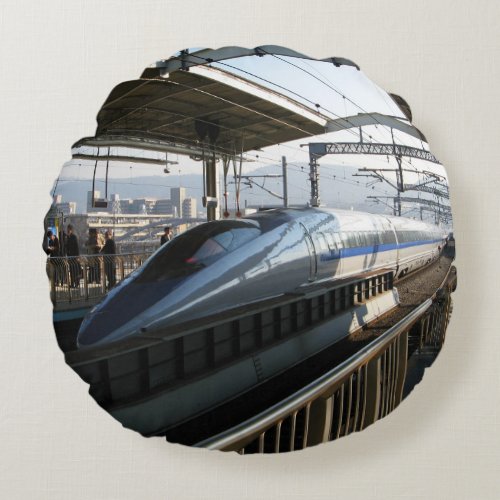 500 Series Shinkansen 新幹線 Bullet Train Round Pillow