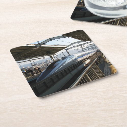 500 Series Shinkansen 新幹線 Bullet Train Square Paper Coaster