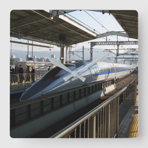 500 Series Shinkansen 新幹線 Bullet Train Square Wall Clock