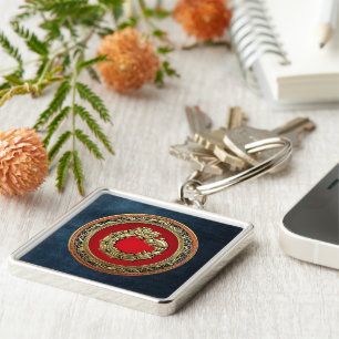 [500] Serpent God Quetzalcoatl [Gold] Keychain