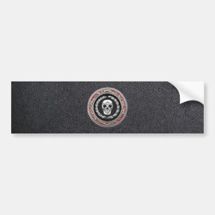 [500] Silver Skull Bumper Sticker