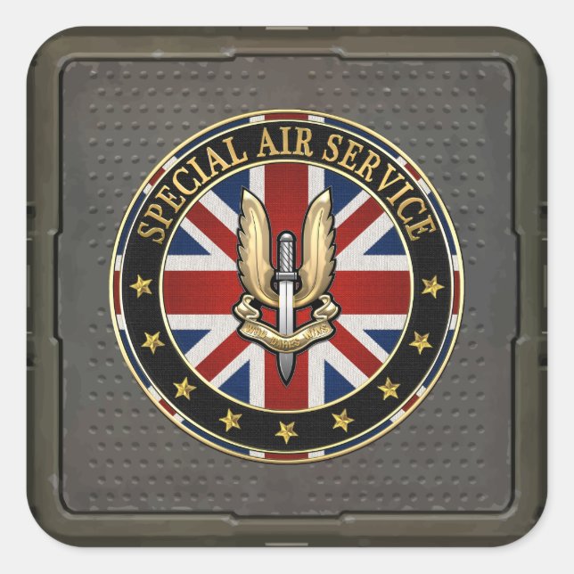 [500] Special Air Service (SAS) Badge [3D] Square Sticker (Front)