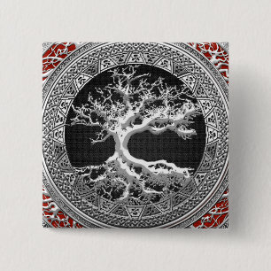[500] Treasure Trove: Celtic Tree of Life [Silver] Pinback Button