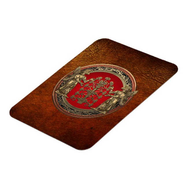 [500] Two Gold Ninurtas with Tree of Life Magnet (Left Side)