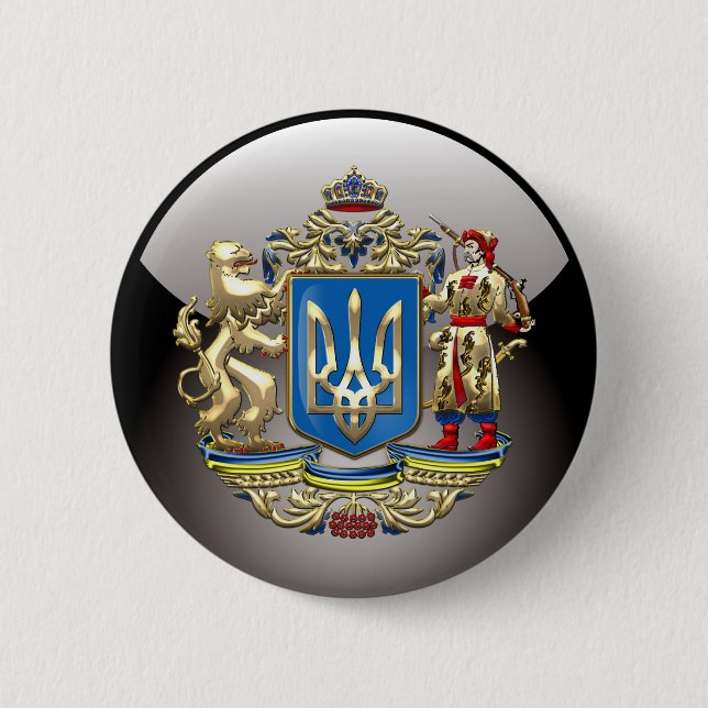 [500] Ukraine: Proposed Greater Coat of Arms Button (Front)