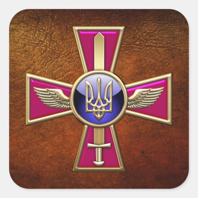 [500] Ukrainian Air Force Emblem Square Sticker (Front)