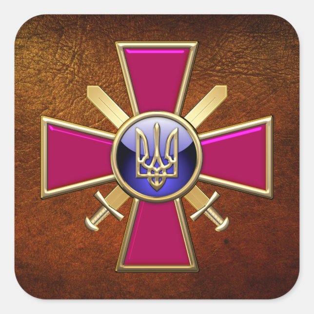 [500] Ukrainian Ground Forces Emblem Square Sticker (Front)