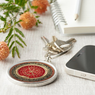 [500] Vegvisir - Viking Gold Magic Runic Compass Keychain
